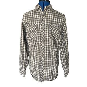 5.11 Tactical Brown Plaid Western Shirt Men's Size S Pearl Snaps Cowboy Workwear